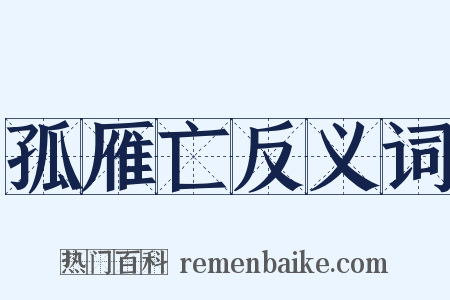 孤雁亡反义词是什么意思的图片